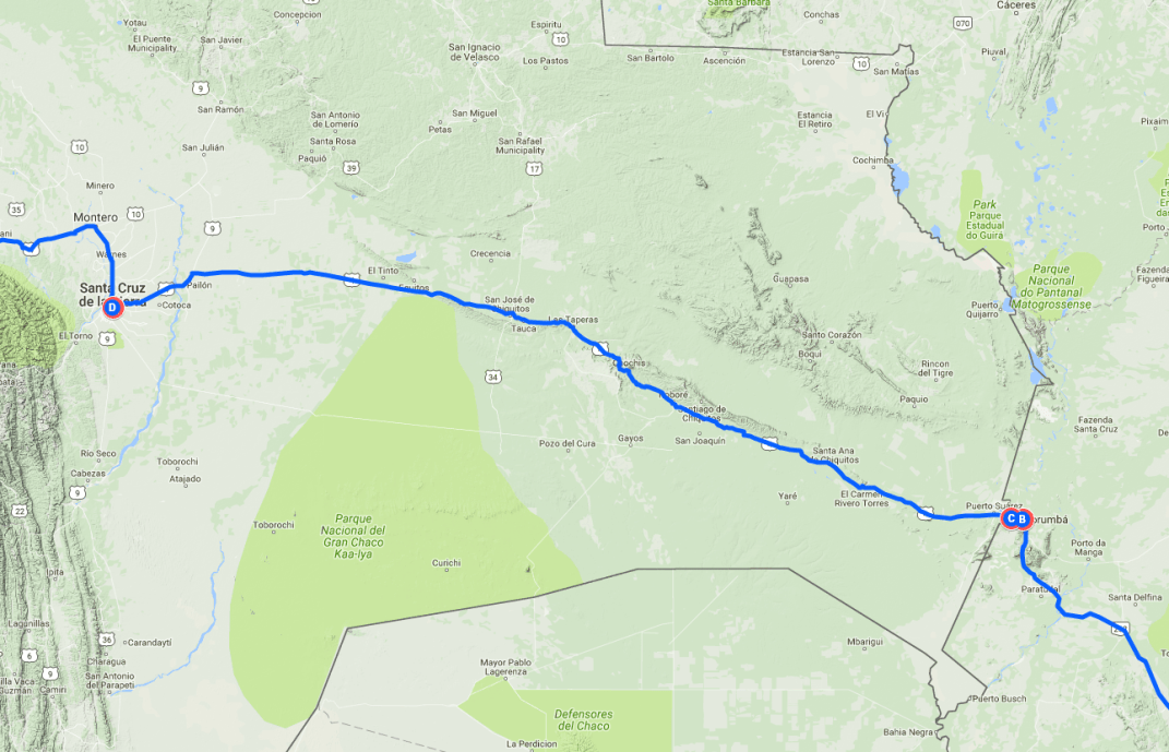 Segundo dia - Ladário para Santa Cruz de La Sierra